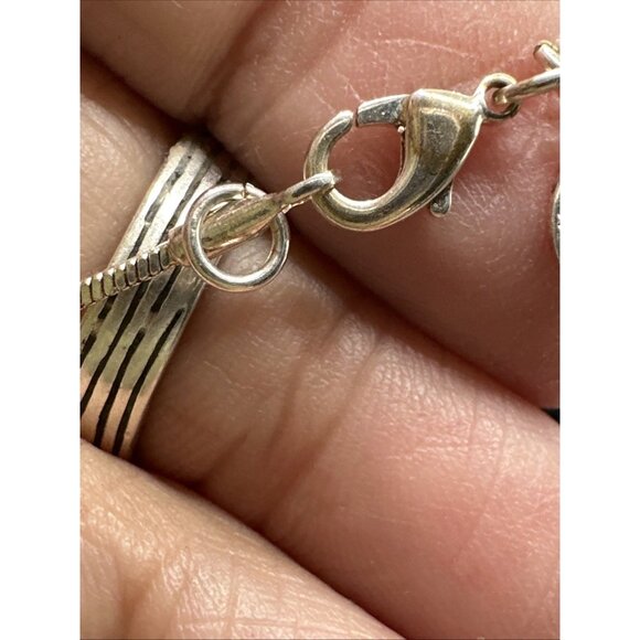 Premier Designs Duet Crystal Pendant Silver Tone Necklace 19” Snake Chain - Picture 8 of 11